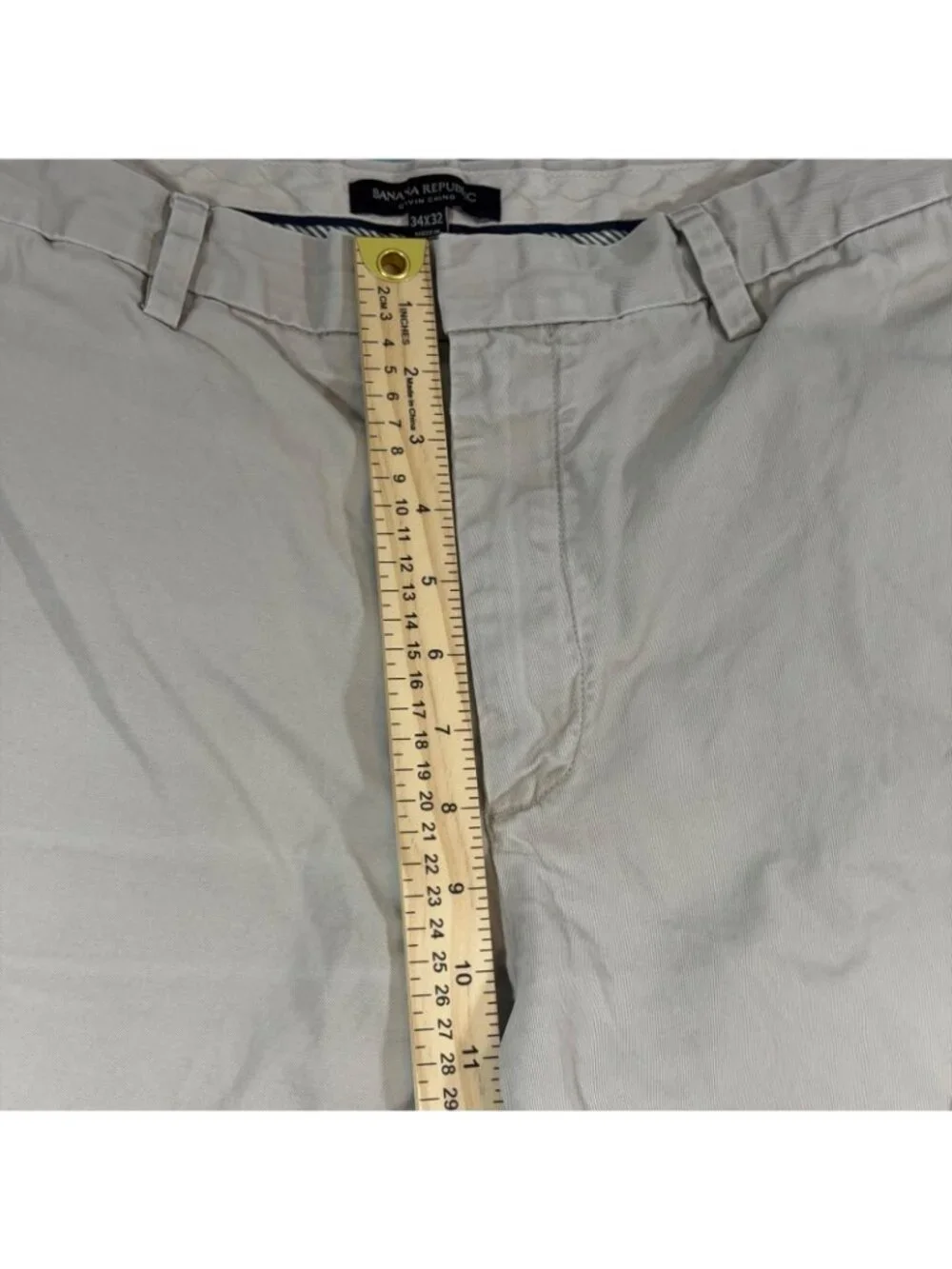 Banana Republic Gavin Chino Pants Men 34x32 Beige Khaki Straight Casual Cotton